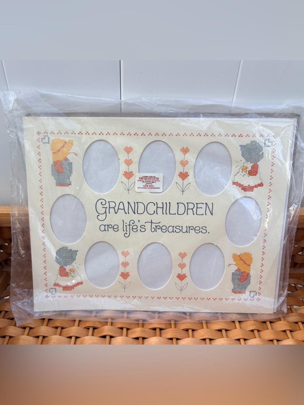 Vtg 1986 Current Inc Grandchildren Multi Photo Mat NIP